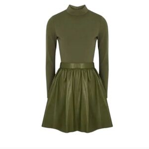 Alice + Olivia Chara Vegan Faux Leather Mini-Dress